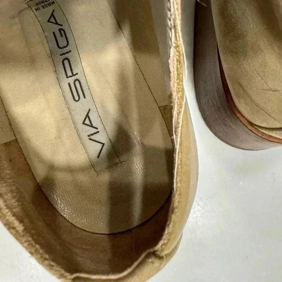 Via spiga womens tweed & suede khaki & tan oxfords size 8.5 - Picture 7 of 11